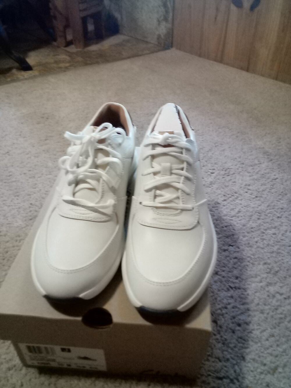 NIB Clarks womens shoes Un rio sprint size 10M White combi Leather